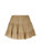 Tiered Mini Linen Skirt - Black - Beige