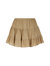 Tiered Mini Linen Skirt - Black - Beige