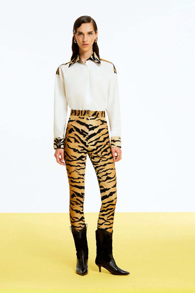 Tiger Print Shirt - White