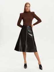 Tumbled Leather Skirt