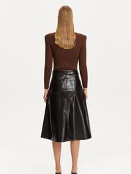 Tumbled Leather Skirt