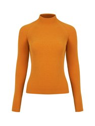 Turtleneck Knit Sweater - Mustard Yellow