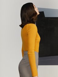 Turtleneck Knit Sweater - Mustard Yellow