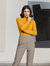 Turtleneck Knit Sweater - Mustard Yellow - Mustard Yellow