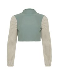 Turtleneck Knit Sweater - Olive Green - Olive Green