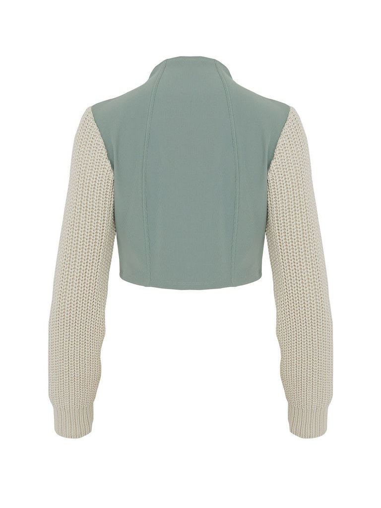 Turtleneck Knit Sweater - Olive Green