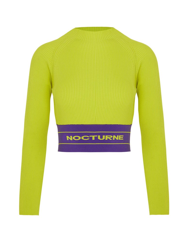 Turtleneck Knit Sweater - Green