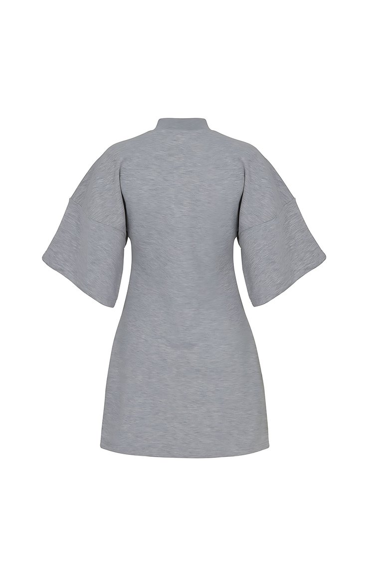 Turtleneck Mini Dress - Melange Gray