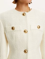 Tweed Jacket With Button Detail