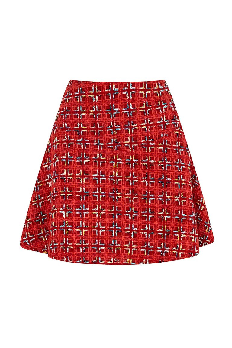 Tweed Mini Skirt - Multi-Colored