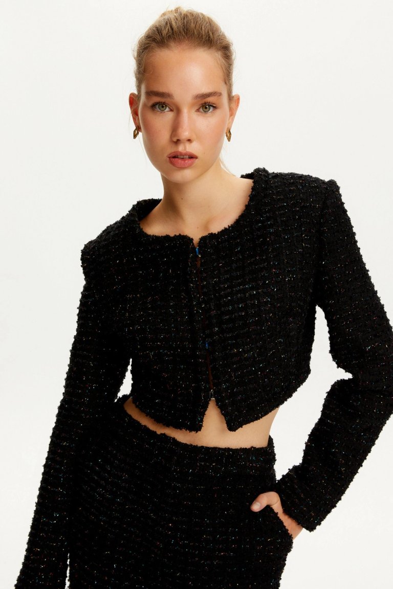 Tweet Cropped Jacket - Black