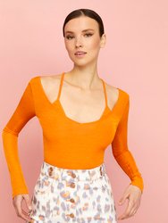 V-Neck Bodysuit - Orange