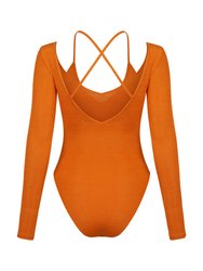 V-Neck Bodysuit - Orange