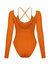 V-Neck Bodysuit - Orange