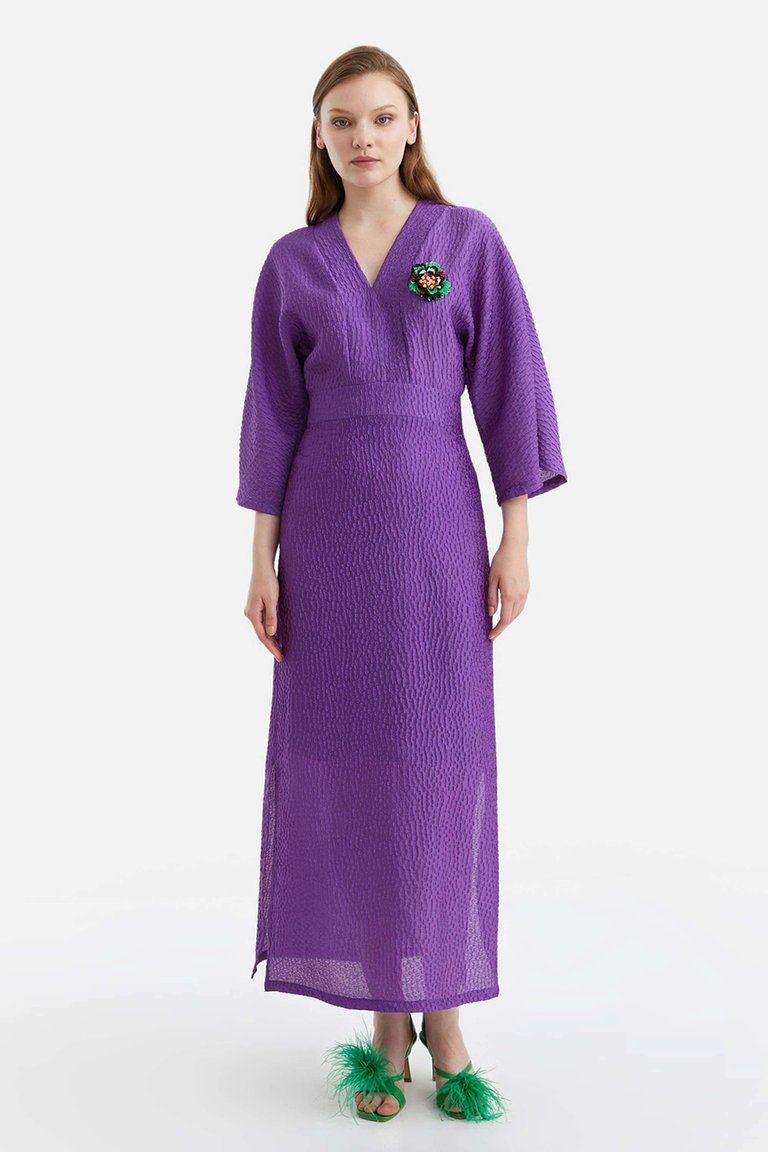 V-Neck Dress - Purple
