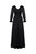 V-Neck Ruched Long Dress - Black