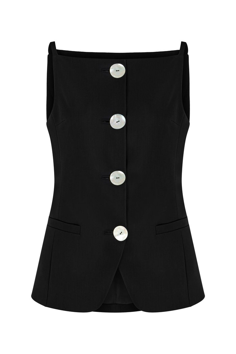 Vest With Straps - Black - Black