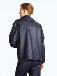 Wide Collar Coated Jacket