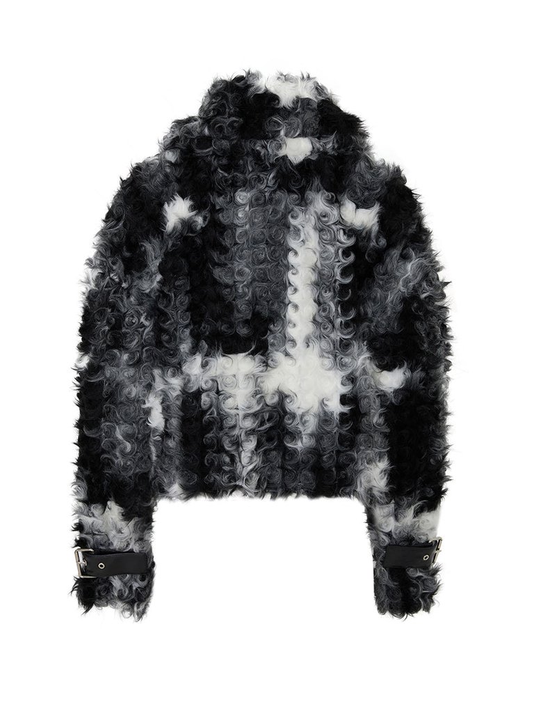 Wide Collar Faux Fur Coat