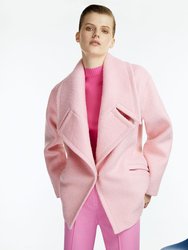 Wide Lapel Collar Coat - Pink