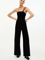 Wide-Leg Chained Jumpsuit - Black