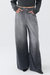 Wide Leg Jean Trousers - Charcoal Anthracite