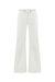 Wide Leg Jeans with Zipper Detail at Waist - Off White