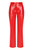 Wide Leg Pleather Pants - Red