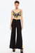 Wide-Leg Satin Pants - Black