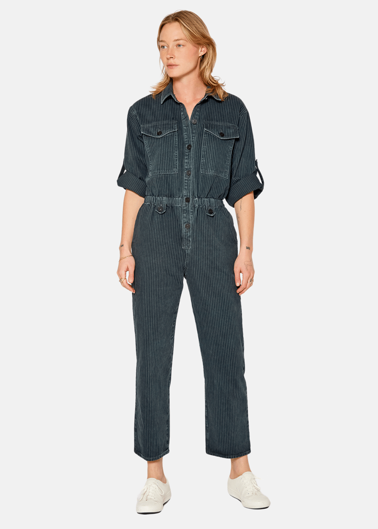 Britt Elastic Waist Jumpsuit In Gaffney - Denim