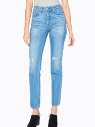 Claude Ankle High Rise Straight Jeans - Mineral