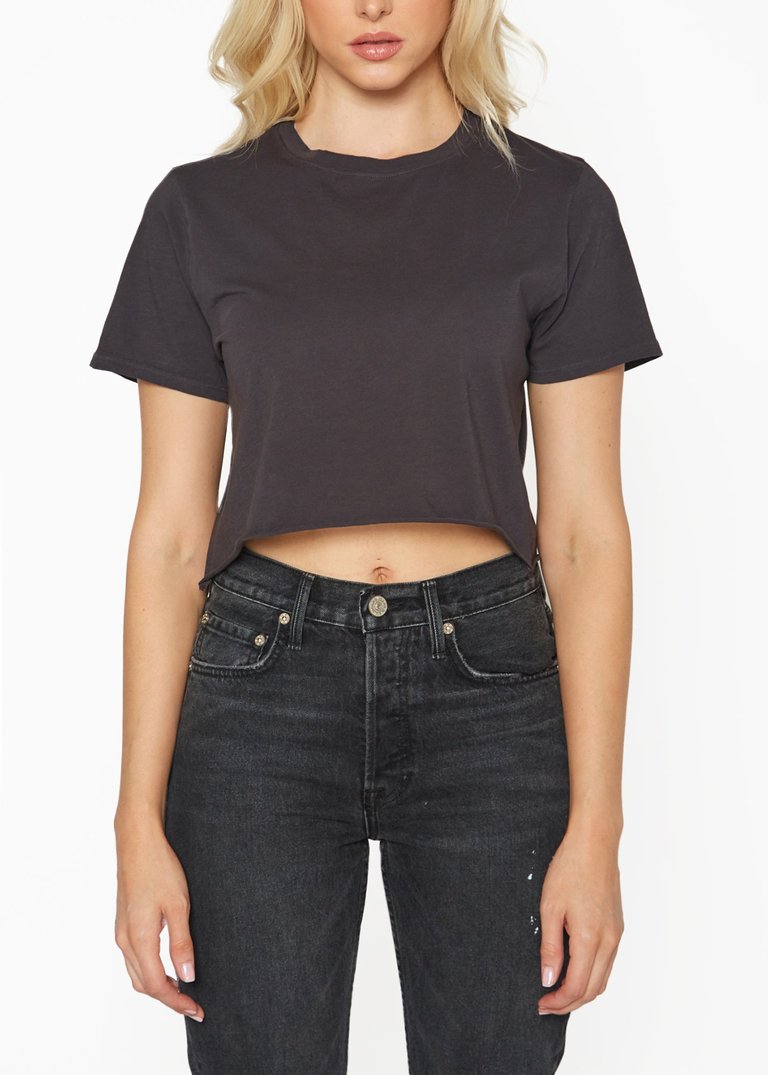 Cropped Loose Tee - Vintage Black