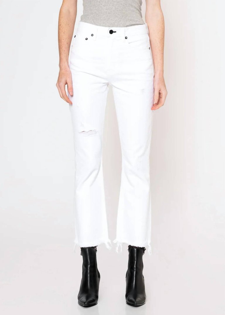 Farrah Kick Flare Jeans - White