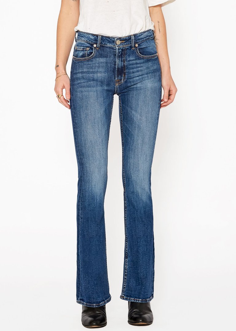 Grace Mid Rise Flare Jeans In Mystic - Mystic