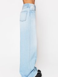 Heather Mid Rise Wide Baggy Jeans