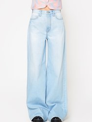 Heather Mid Rise Wide Baggy Jeans