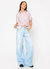 Heather Mid Rise Wide Baggy Jeans