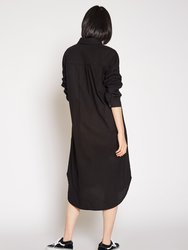 Makenzie Linen Shirt Dress In Black
