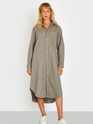 Makenzie Linen Shirt Dress In Sage - Sage