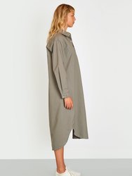 Makenzie Linen Shirt Dress In Sage