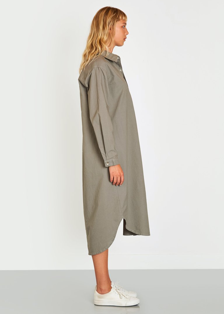 Makenzie Linen Shirt Dress In Sage