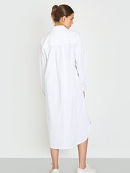Makenzie Linen Shirt Dress In White