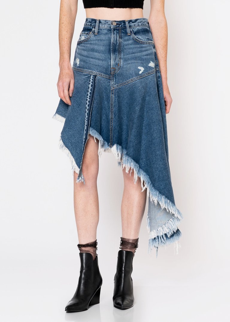 Mandy Asymmetrical Denim Skirt - San Antonio - San Antonio