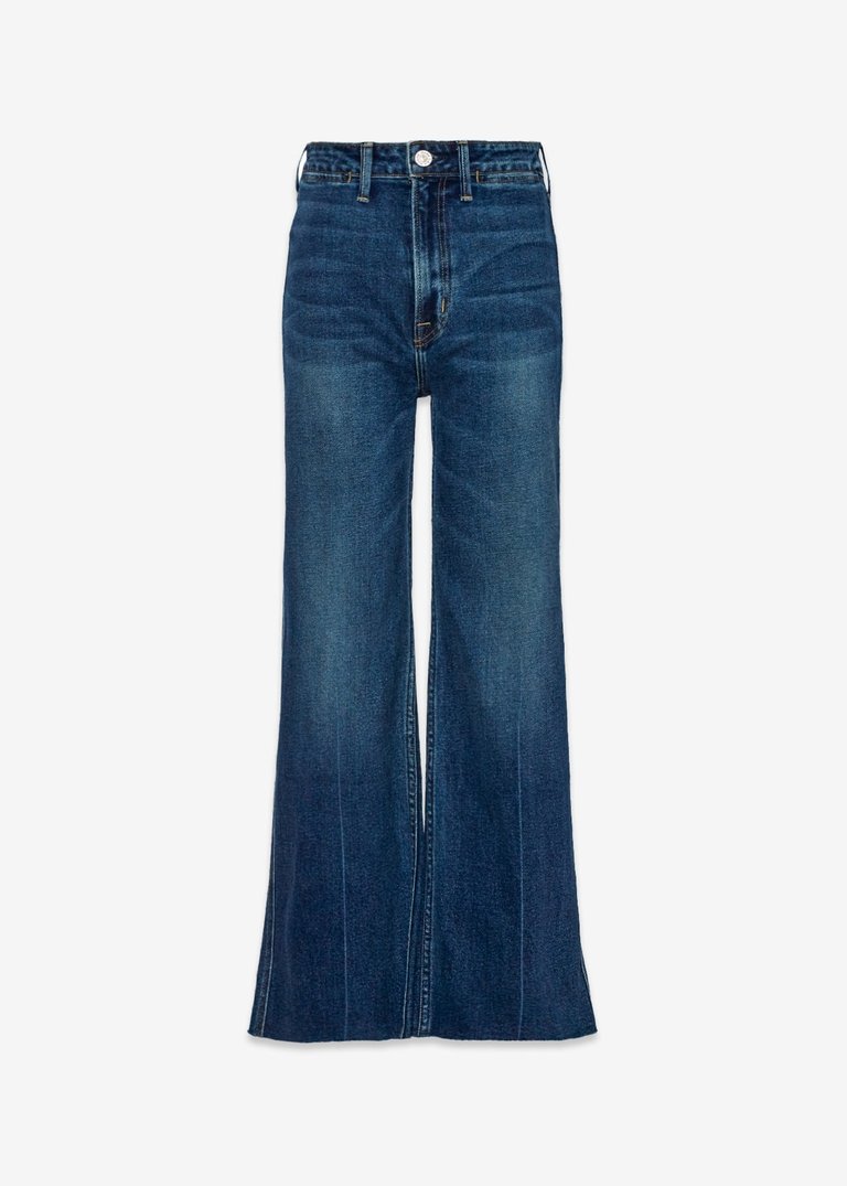 Queen High Rise Crop Wide Leg Jeans - Thunder