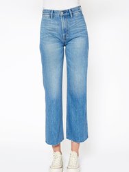 Queen Wide Leg Crop Jeans In Lawrence - Denim