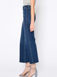 Queen Wide Leg Crop Jeans In Thunder