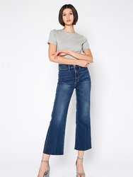 Queen Wide Leg Crop Jeans In Thunder - Thunder