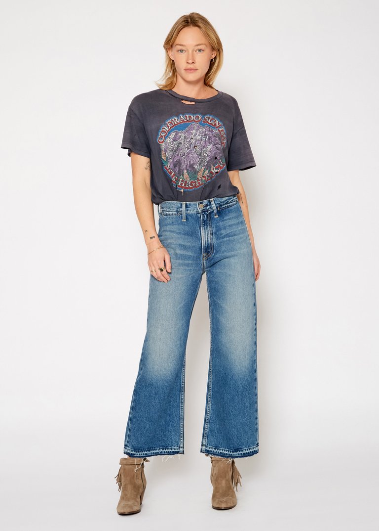 Queen Wide Leg Destroyed Patch Jeans - Tahoes