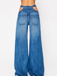 Salina High Rise Cut Out Detail Wide Leg Jeans