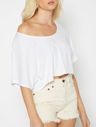 Slouch Wide Scoop Neck Cropped Tee